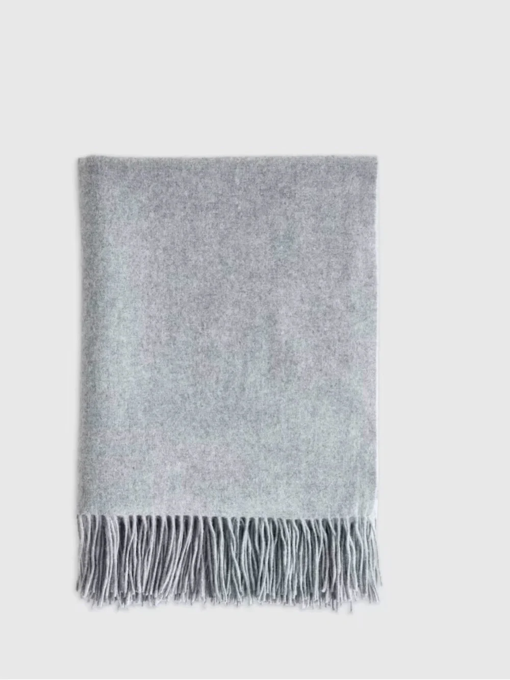 NIP Quince 100% Mongolian Cashmere Throw Blanket Heather Gray 50x60